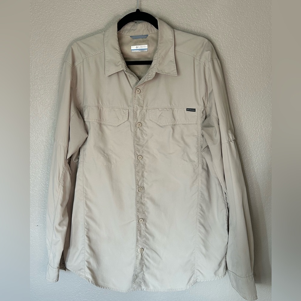 Columbia Men's Lightweight Long Sleeve Hiking Fishing Sun Protection Shirt Sz L